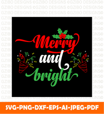 Merry and Bright vector christmas svg bundle | christmas ornament svg | christmas sign svg | christmas 2022 svg - GZIBO