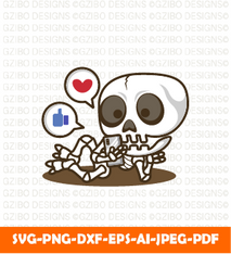 Cute cartoon skull playing social media SVG,  Savage love Svg,Flower Svg,  Sunflower Svg, Rose SVG,  Floral Svg, Wildflower Svg, Cut File for Cricut, Silhouette, Digital Download