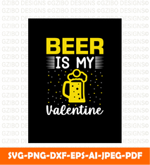 Beer is my valentine t shirt design valentine day t shirt design template svg - GZIBO