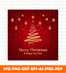 Happy New Year Greeting Card Christmas Tree Christmas Card for Husband, Wife, Boyfriend, Girlfriend SVG,PNG - GZIBO
