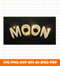 Creative 3d moon editable text effect template text Svg, Modern text Svg, Font Svg, Cut File for Cricut, Silhouette, Digital Download Handwritten Fonts, Farmhouse Fonts, Fonts for Crafting