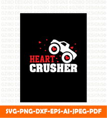 Heart crusher t shirt design valentine day t shirt design template | Valentine 2023 svg - GZIBO