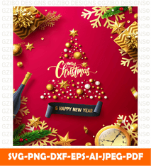 happy new year & Merry Christmas promotion  banner Christmas Card for Husband, Wife, Boyfriend, Girlfriend SVG,PNG - GZIBO