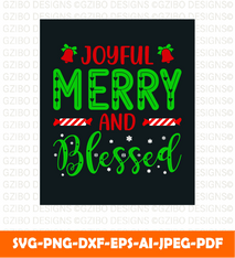 Christmas t shirt design joyful merry blessed Skellington svg, cricut cut files, Instant Download - GZIBO