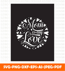 Creative new typography mom love valentines day t shirt design vector_2 printable file valentine svg - GZIBO