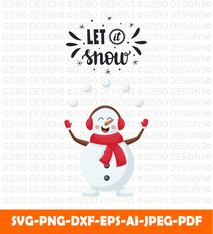 Joyful Smiling Christmas Snowman juggling snowballs  let it snow Christmas Cartoon Tree silhouette calligraphic inscription Eat and Drink And be Messy Skellington svg, cricut cut files, Instant Download - GZIBO