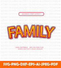 Family 3d text effect editable text effect SVG,  Family text Svg, Modern text Svg, Love text Svg, Font Svg, Cut File for Cricut, Silhouette, Digital Download Handwritten Fonts, Farmhouse Fonts, Fonts for Crafting