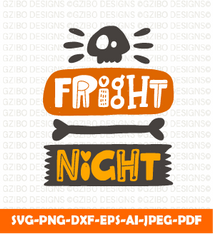 Fright night halloween hand drawn lettering party art design sticker logo label SVG,  Savage love Svg,Flower Svg,  Sunflower Svg, Rose SVG,  Floral Svg, Wildflower Svg, Cut File for Cricut, Silhouette, Digital Download