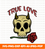 Skull true love  savge love illustration vector