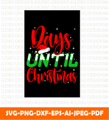 Days Until Christmas Quotes  Xmas SVG Bundle, Retro Christmas svg, Christmas svg, Christmas Words svg - GZIBO