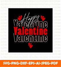 valentines day lettering  sublimation balack background  typography t-shirt design | Valentine 2023 svg - GZIBO
