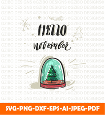 Hand Drawn Vector glass snow globe with christmas tree digital download - the nightmare before christmas svg - GZIBO