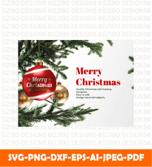 Christmass three ball gifts greeting card svg png - GZIBO