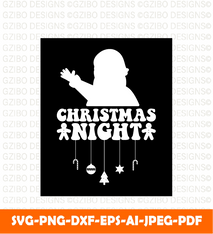 christmas night groovy christmas svg t shirt apparel design  typography christmas sign svg | christmas 2022 svg - GZIBO