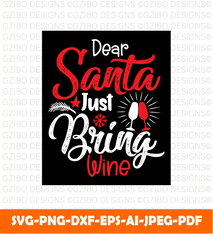 Just Bring Wine Christmas T-shirt best t shirt design christmas season christmas elements graphic t shirt design Svg - GZIBO