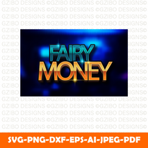 fairy money cartoon 3d text style effect modern text Svg, Font Svg, Cut File for Cricut, Silhouette, Digital Download Handwritten Fonts, Farmhouse Fonts, Fonts for Crafting