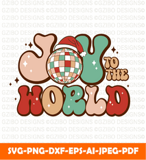 Joy World Christmas Quote vector graphic t shirt design svg - GZIBO
