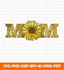 Mom quotes with sunflower with texture mandala svg