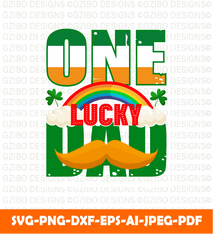 one lucky cutie funny irish day colorful lettering with white background  design holidays sign svg | christmas 2022 svg - GZIBO