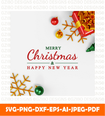 Christmas social media gift card with 3d realistic gift box ornament svg,png - GZIBO