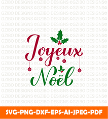 Joyeux Noel Calligraphy Hand lettering with holly berry mistletoe  graphic t shirt design christmas sign svg | christmas 2022 svg - GZIBO