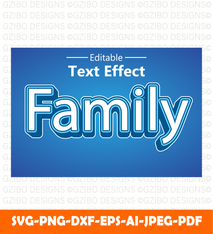 Family text effect blue color editable promotion SVG,  Family love Svg, Modern text Svg, Love text Svg, Font Svg, Cut File for Cricut, Silhouette, Digital Download Handwritten Fonts, Farmhouse Fonts, Fonts for Crafting