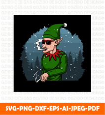 cool elf merry christmas vector illustration t shirt design holidays sign svg | christmas 2022 svg - GZIBO