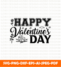 Happy valentines day black and white background lettering  valentine t shirt design typography vector illustration - GZIBO