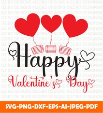 Happy valentines day lettering quote vector typography  illustration | Valentines day svg - GZIBO