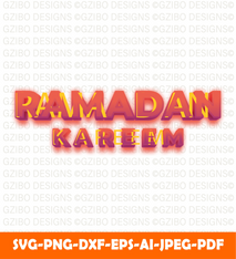3d colorful ramadan kareem text effect text Svg, Modern text Svg, Font Svg, Cut File for Cricut, Silhouette, Digital Download Handwritten Fonts, Farmhouse Fonts, Fonts for Crafting
