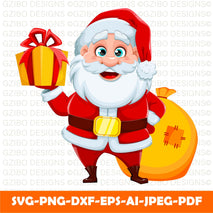Merry Christmas and happy new year greeting card. cheerful Santa Claus t-shirt design Santa t-shirt - GZIBO