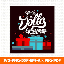 Merry christmas lettering logos Merry Merry Merry Christmas SVG, Christmas Svg, Png, DXF files for Cricut - GZIBO