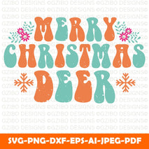 Merry christmas deer lettering Merry Christmas Svg Design, Christmas Svg, Merry Christmas Png - GZIBO