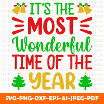It's the most wonderful time of the year - christmas quote typographic t shirt design Christmas Svg, Cuttable Leopard Pattern Svg, Christmas Svg Designs,Christmas Cut File, Cricut - GZIBO