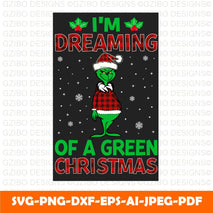 I am dreaming of a green christmas t shirt design design download, digital download, Retro Santa PNG, Shirt designs, Santa t-shirts, Christmas PNG - GZIBO