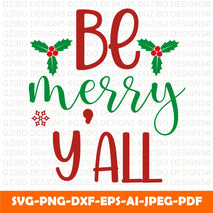 Christmas svg t-shirt design Merry and Bright SVG PNG Digital Download File - GZIBO