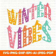 Winter vibes typography quote Positive Vibes svg,Be Kind svg,Kind Quote svg, Cute Saying,Inspirational svg, Positive Quote svg,Motivational svg,Cricut - GZIBO
