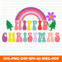 Happy christmas typography Christmas svg, Christmas Words svg, Groovy svg, Christmas Shirt svg, Merry Christmas svg, Santa Baby svg, Cricut - GZIBO