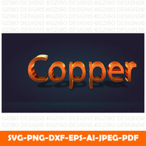 copper-metal-editable-text-effect-illustrator Modern Font , Cricut Fonts, Procreate Fonts,  Branding Font, Handwritten Fonts, Farmhouse Fonts, Fonts for Crafting