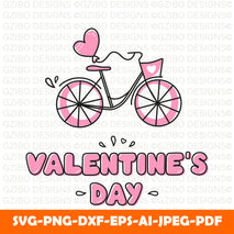 calligraphic-inscription-happy-valentines-day-with-bicycle-highlighted-white-background SVG, Heart Svg, Love Svg, Hearts SVG, Valentine Svg, Valentines day Svg, Cut File for Cricut, Silhouette, Digital Download