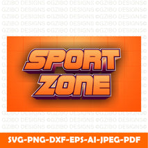 sport zone editable text effect modern 3d style Modern Font ,Cricut Fonts, Procreate Fonts, Canva Fonts, Branding Font