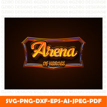 fantasy golden arena heroes medieval rpg game logo text effect with frame border Modern Font ,Cricut Fonts, Procreate Fonts, Canva Fonts, Branding Font