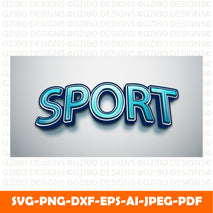 sport 3d text effect editable text with glossy style premium vectors Modern Font ,Cricut Fonts, Procreate Fonts, Canva Fonts, Branding Font,svg