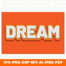 dream text effect 3 d emboss gradient style design Modern Font ,Cricut Fonts, Procreate Fonts, Canva Fonts, Branding Font
