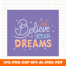 belive your dreams lettering purple background illustration Modern Font ,Cricut Fonts, Procreate Fonts, Canva Fonts, Branding Font svg