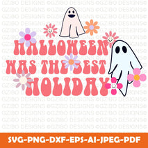 Halloween t shirt design with boo and flower illustration Love halloween svg, halloween clipart, halloween svg, halloween shirt, halloween print,love t-shirt design, sublimation designs, PDF SVG EPS - GZIBO