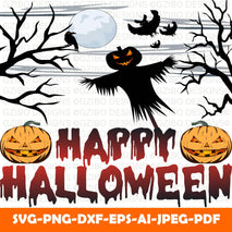 Happy halloween Fall Vintage  SVG, Fall SVG, Pumpkin svg, Bat svg, Halloween svg, Instant Download - GZIBO