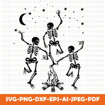 Skeleton dancing silhouette Dancing Skeleton SVG, Halloween SVG, Dancing Skeleton Halloween SVG, Halloween Cricut Cut File, Funny Halloween svg, Dance svg, Bat svg - GZIBO