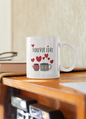 Forever love couple cup  typography quotes t shirt design romantic love - GZIBO